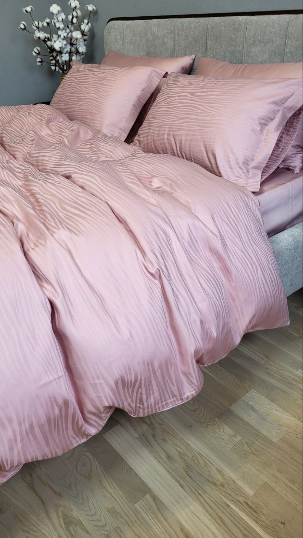 Постільна білизна Сатин JACQUARD, WAVE POWDER (Євро) - Зображення 6