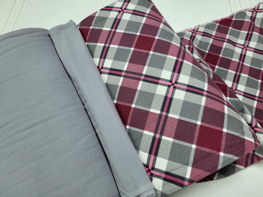 Постільна білизна Крафт бордо/сіра гавань, Turkish flannel (Євро) - Зображення 5