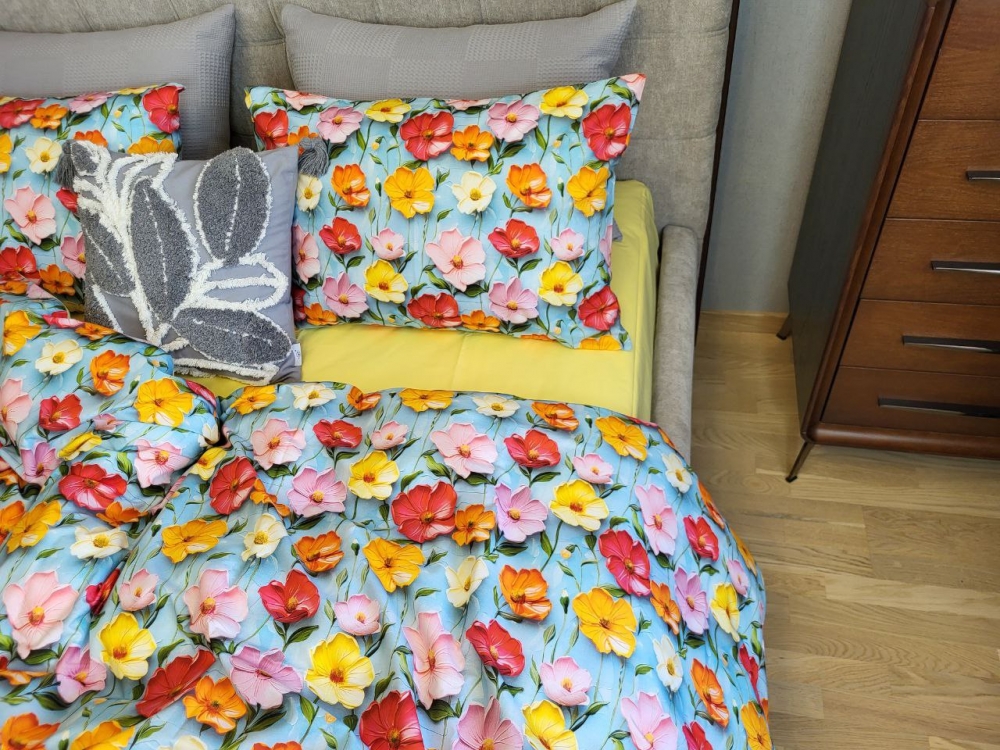 Постільна білизна Акварель, cotton 5D (Двоспальний) - Зображення 3