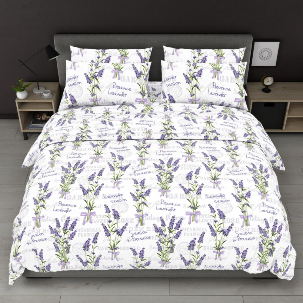 Постільна білизна Сезон лаванди, бязь (Сім. на резин.)