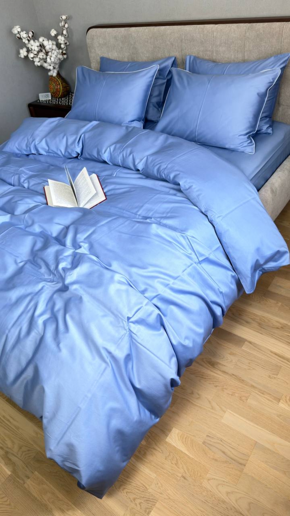 Постільна білизна Блакитний SD-3919, сатин LUX (Полуторний) - Зображення 2