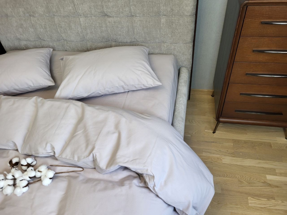 Постільна білизна Сірий мусон S146, Turkish flannel (Двоспальний)