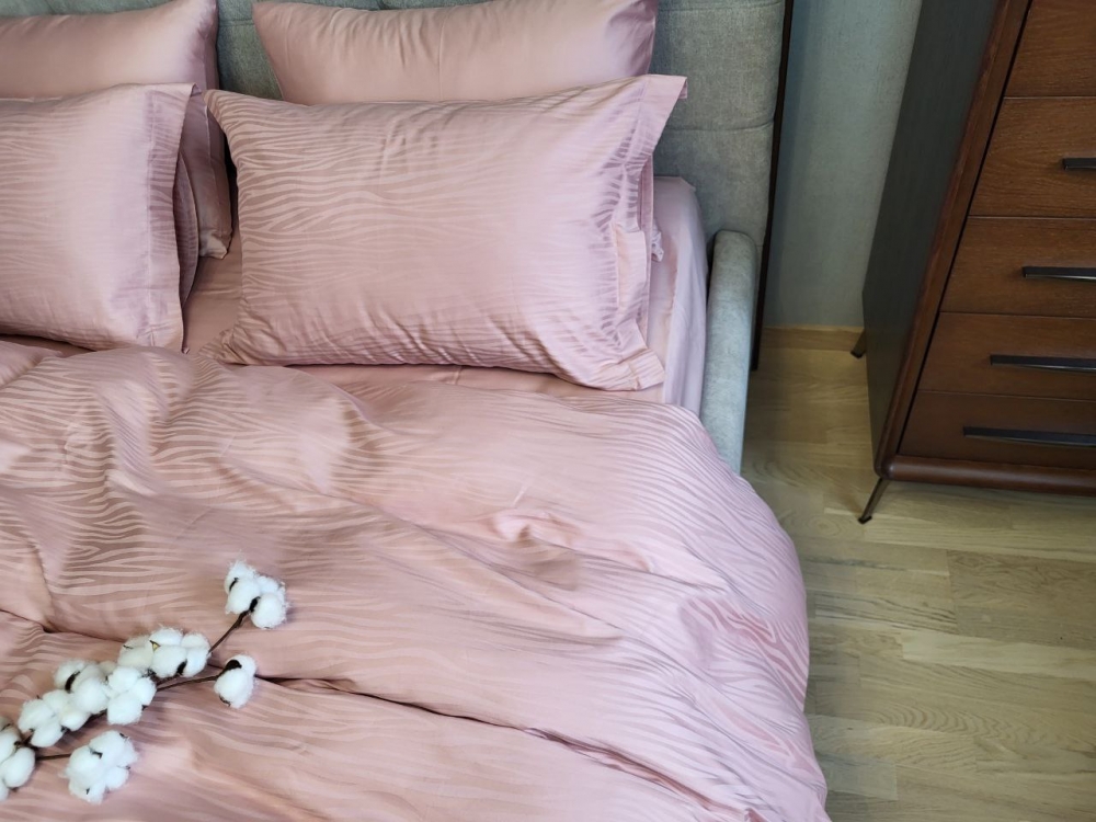 Постільна білизна Сатин JACQUARD, WAVE POWDER (Двосп. на рез.) - Зображення 3