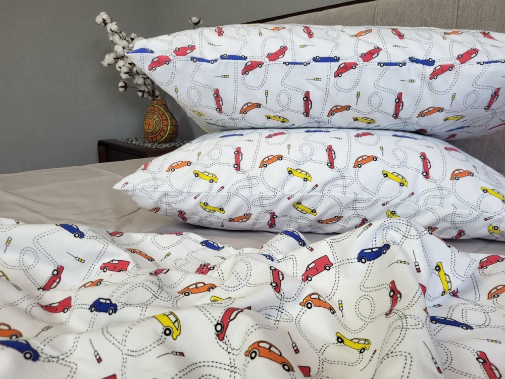 Постільна білизна Драйв/сірий мусон, Turkish flannel (Дитячий на рез.) - Зображення 2