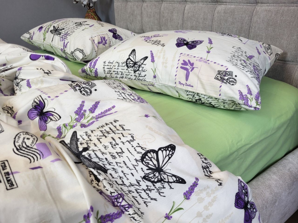 Постільна білизна Листівка/салатовий, Turkish flannel (Двосп. на рез.) - Зображення 3