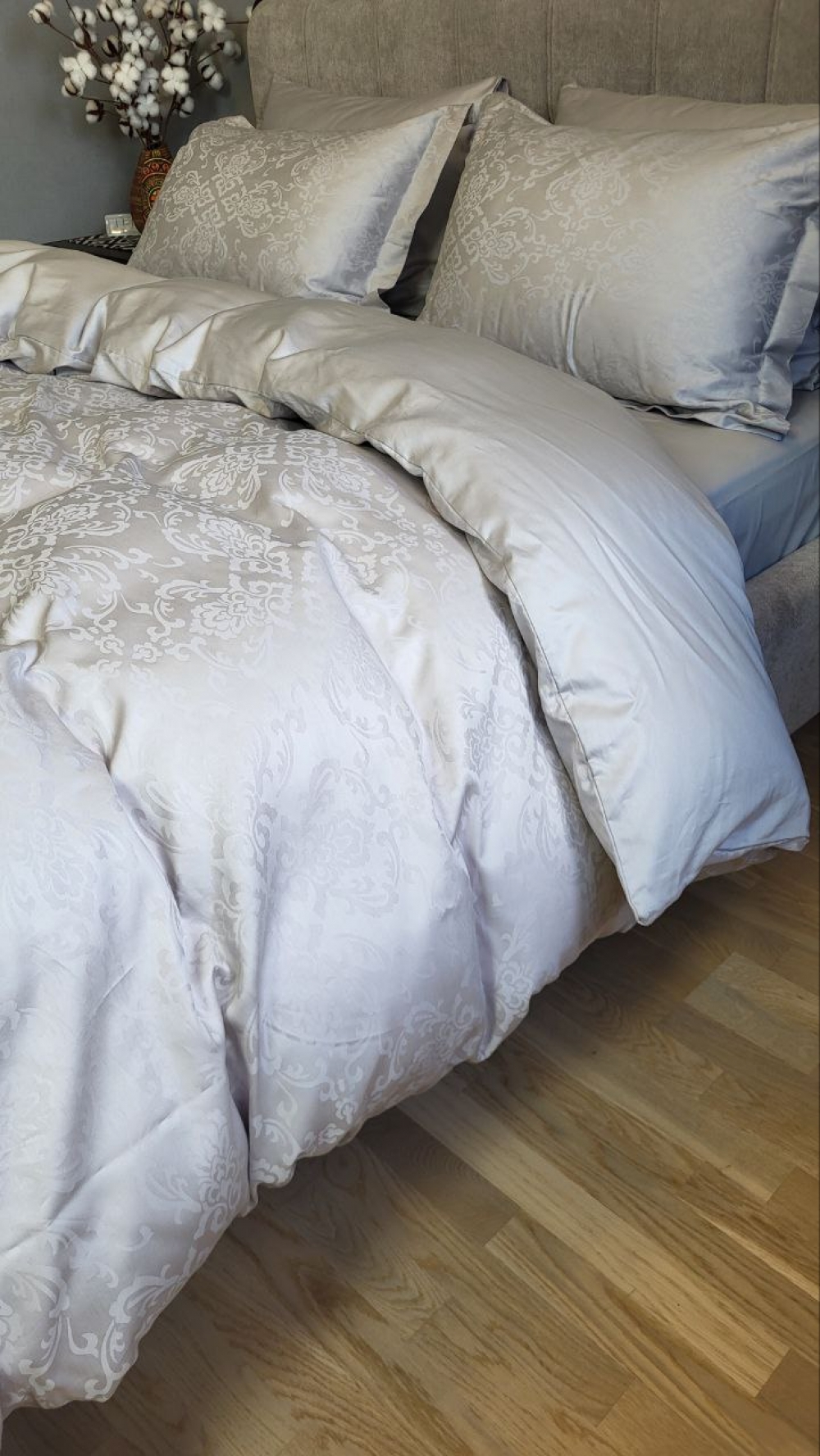 Постільна білизна Сатин JACQUARD, CASPE GREY нав 50*70см (Двосп. на рез.) - Зображення 5