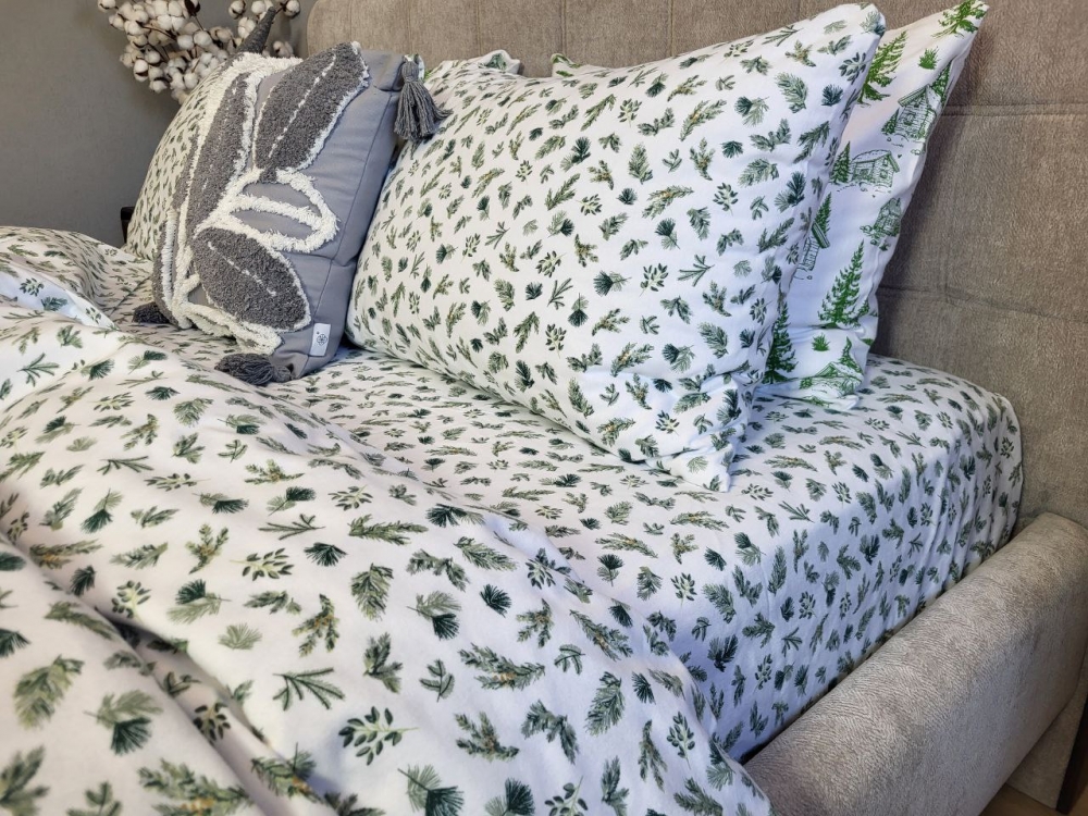 Постільна білизна Аромат лісу, Turkish flannel (Євро на резин.) - Зображення 4