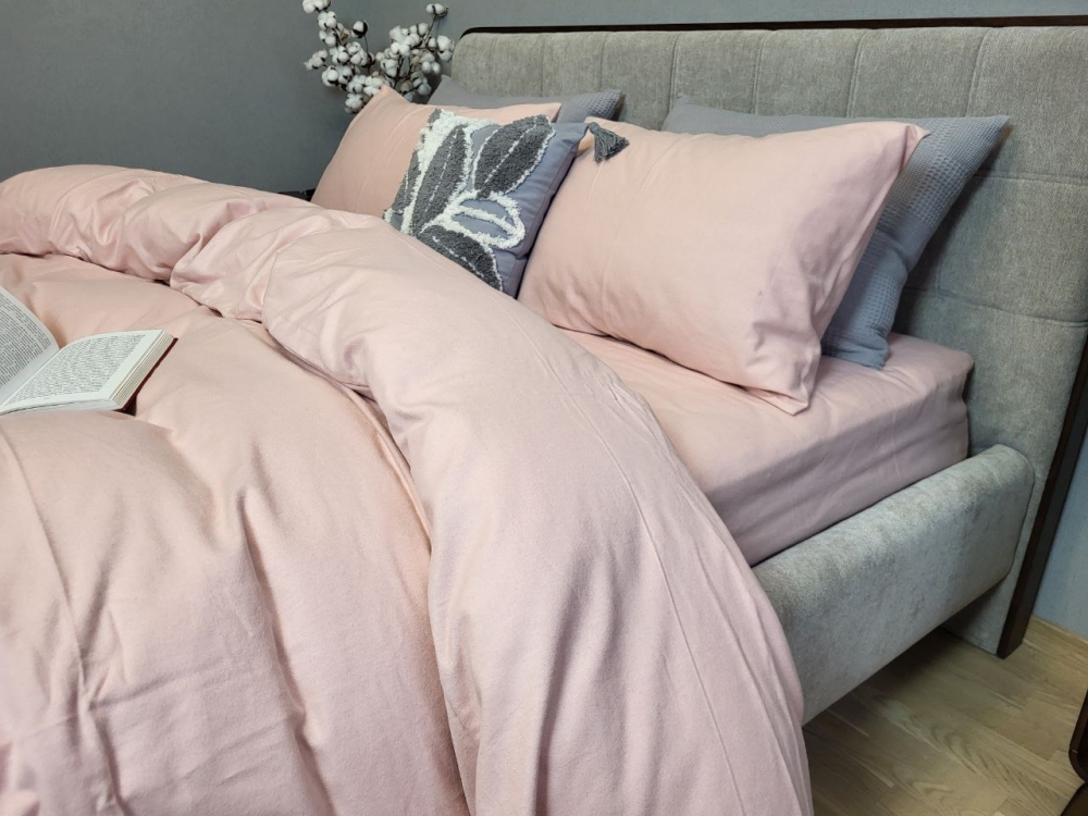 Постільна білизна Пудровий N16564, Turkish flannel (Полут. на рез.) - Зображення 3
