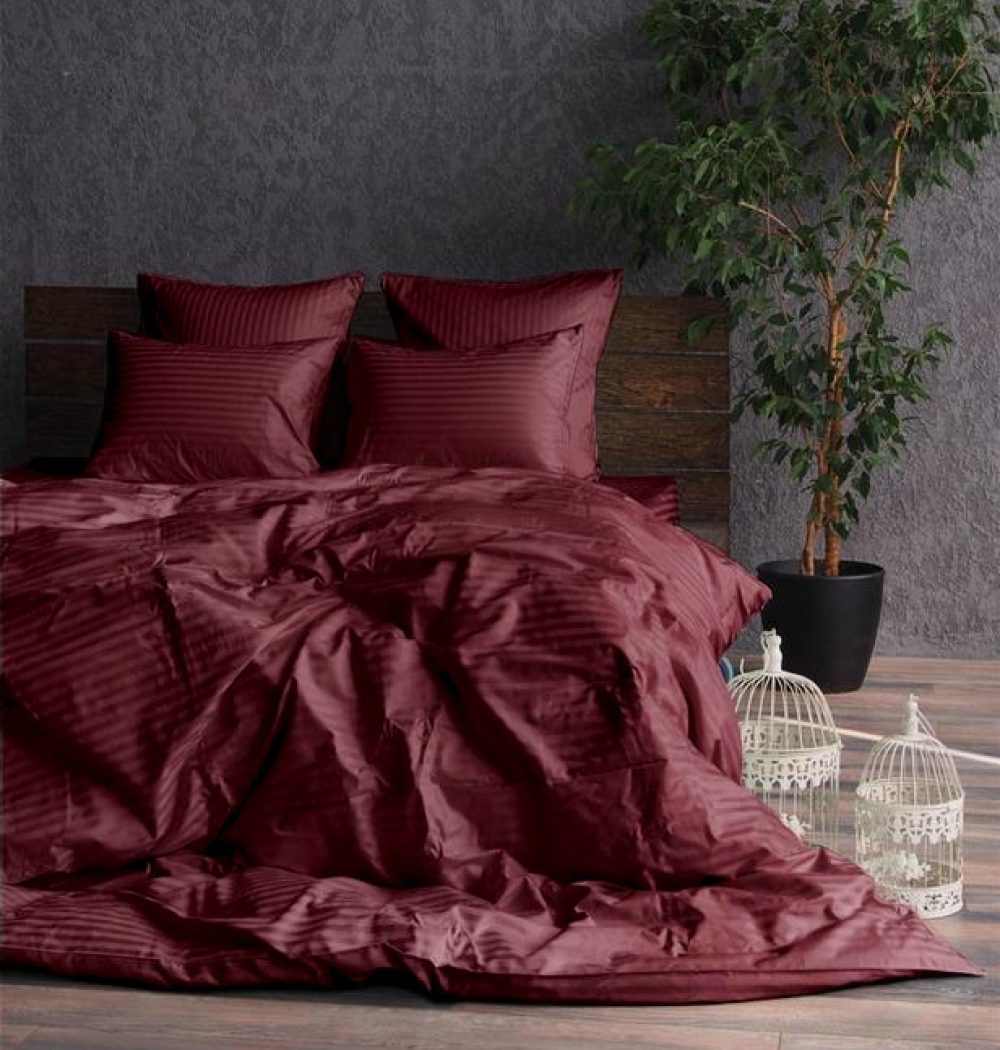Постільна білизна Stripe LUX BORDO 1/1см (Двосп. на рез.)