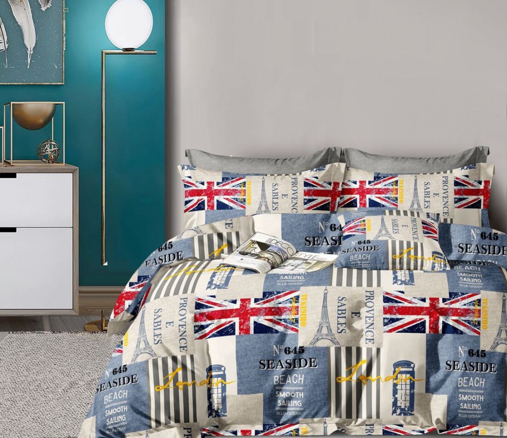 Постільна білизна Подорож, сатин (Двоспальний)