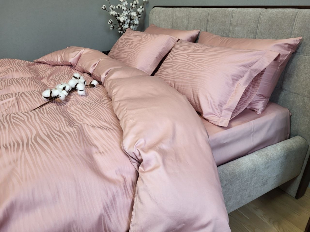 Постільна білизна Сатин JACQUARD, WAVE POWDER (Двосп. на рез.) - Зображення 2