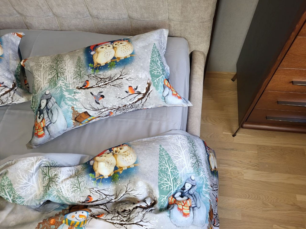 Постільна білизна Сатин PREMIUM, SNOWY FOREST NEW (Полут. на рез.)