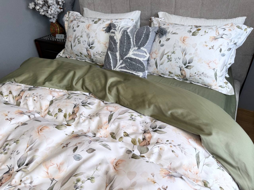 Постільна білизна Сатин PREMIUM, BIRDS (Євро на рез.) - Зображення 7