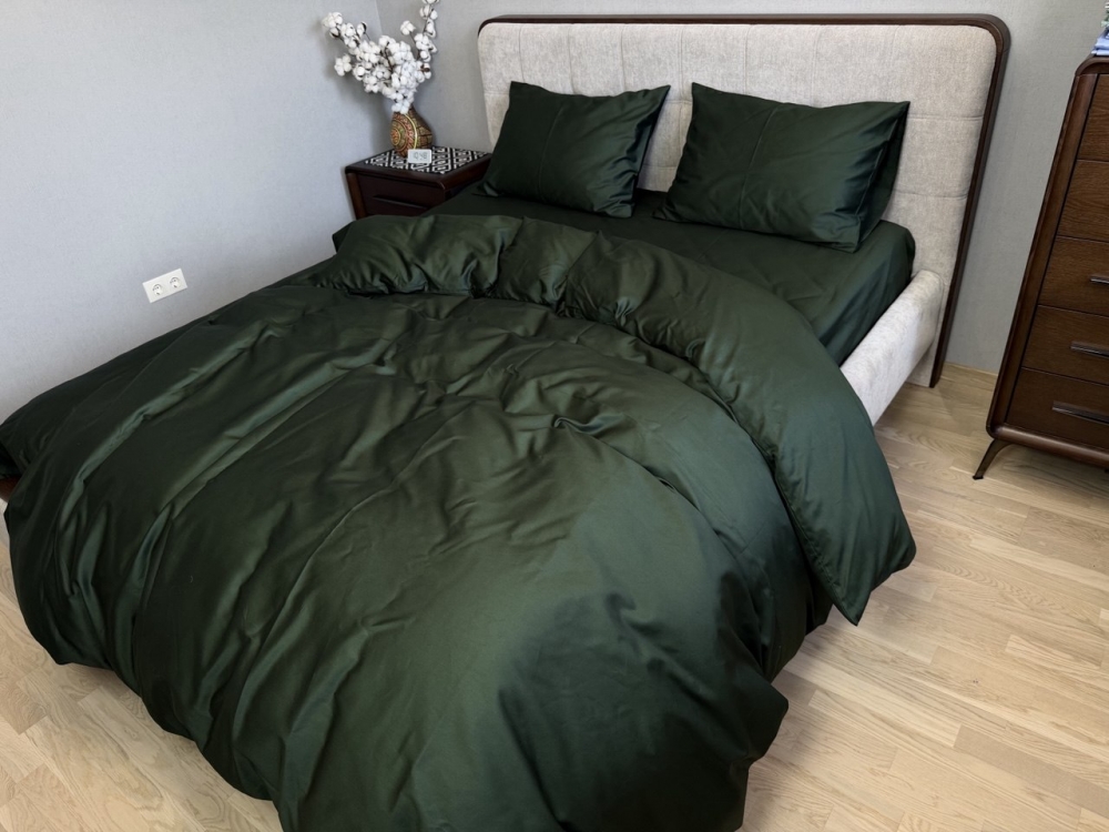 Постільна білизна Смарагдовий SD-5918, сатин LUX (Євро на резин.) - Зображення 7