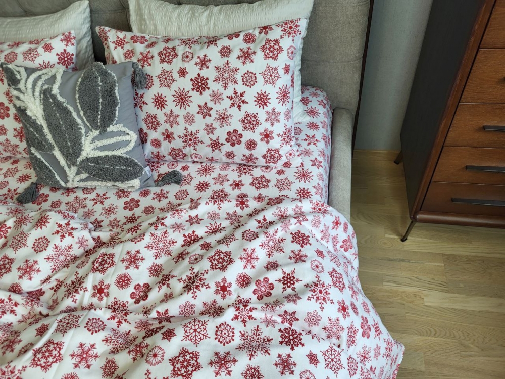 Постільна білизна Сніжинка NEW, Turkish flannel (Полуторний)