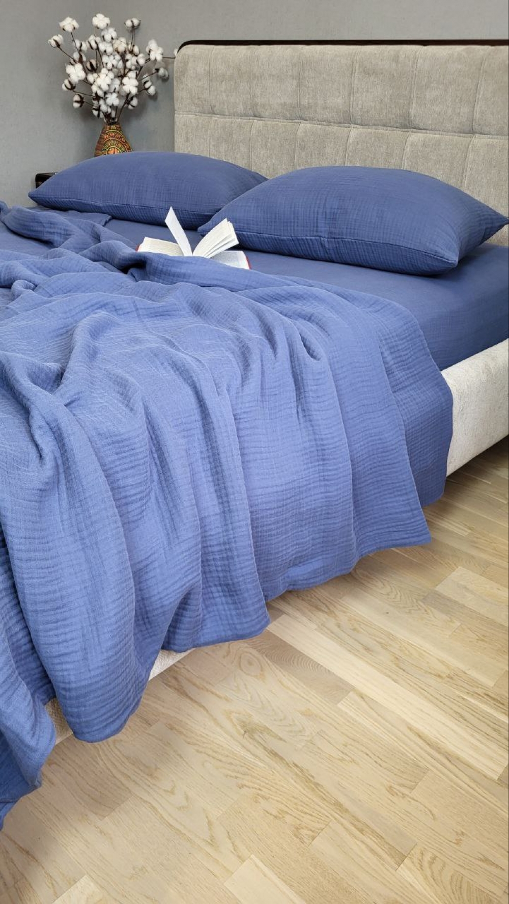 Наволочки NAVY BLUE MUSLIN 50×70 см (2 шт) фото