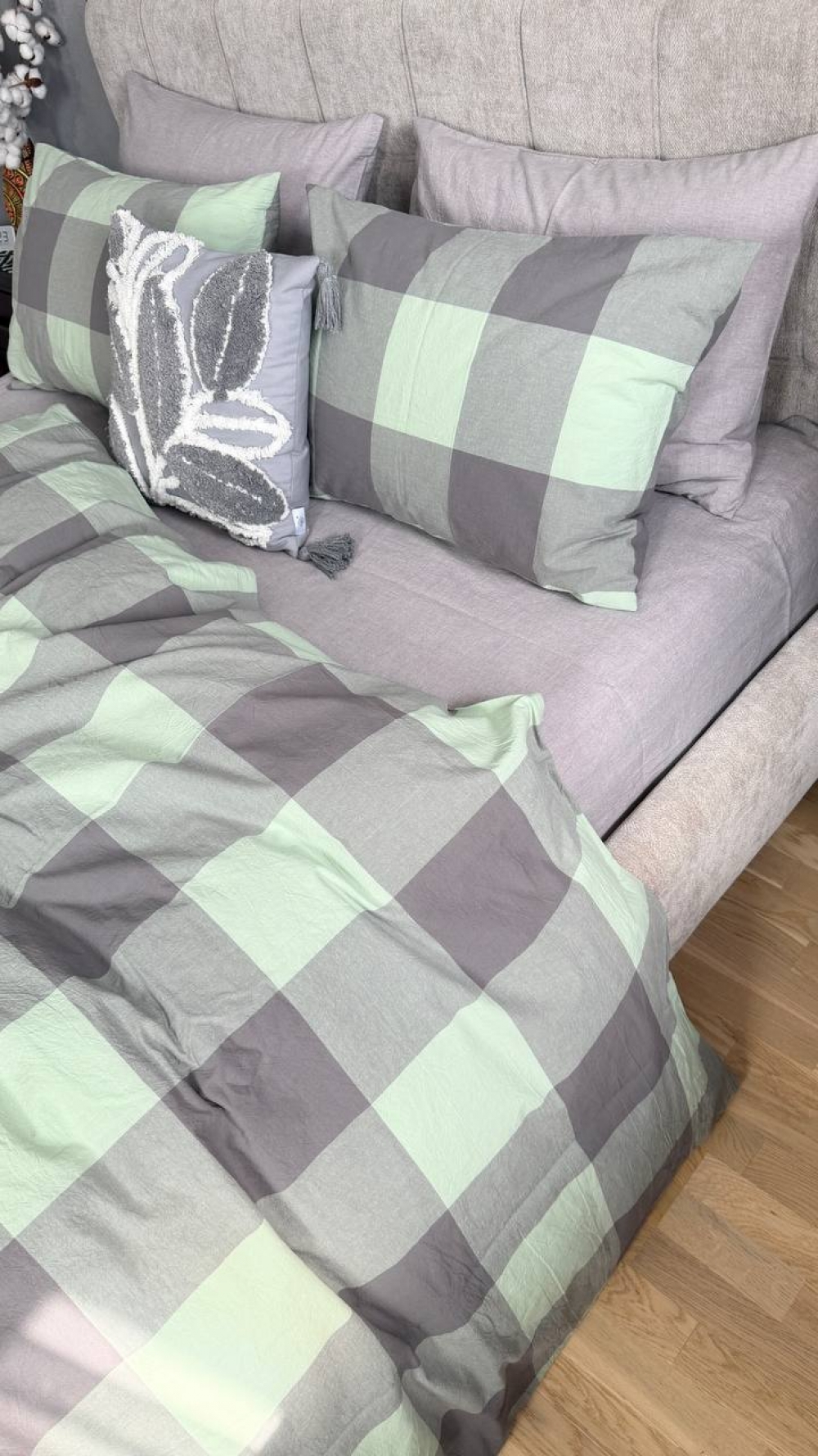 Постільна білизна Green Kilt+Rock Gray, Washed Cotton (Євро) - Зображення 2