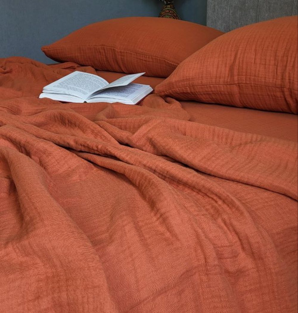 Наволочки SHINE TERRACOTTA MUSLIN 50×70 см (2 шт) фото