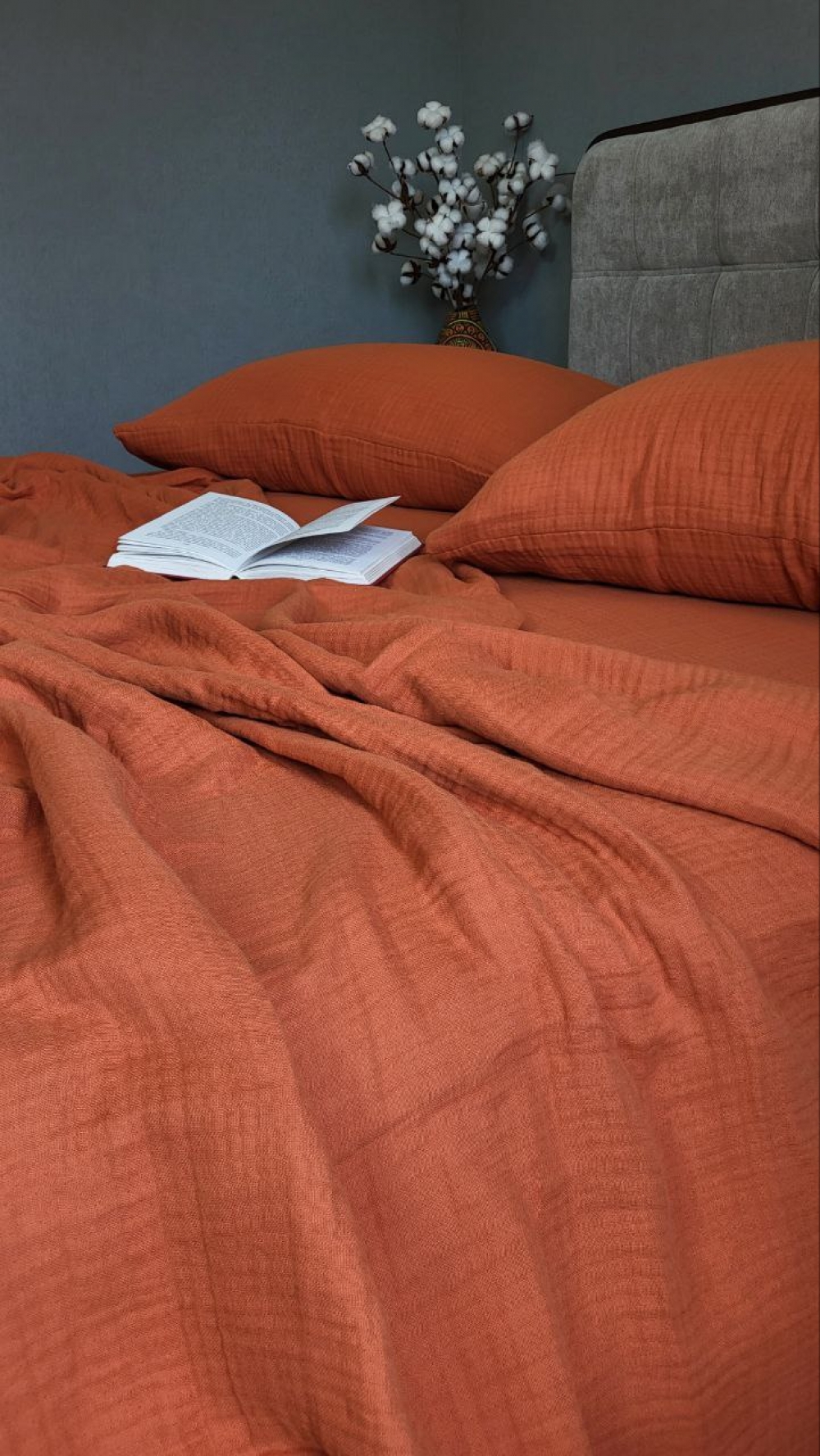 Плед-покрывало SHINE TERRACOTTA MUSLIN 260×220 см фото