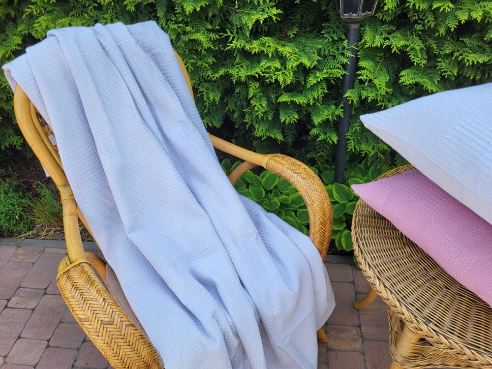 Піке Вафелька, Св.сірий/лаванда (Плед 140*220см)