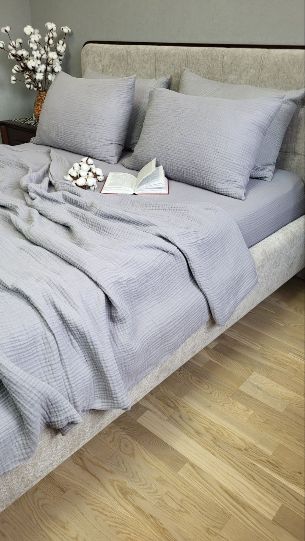 Плед-покривало SMOKE GREY MUSLIN 160×220 см - Зображення 7