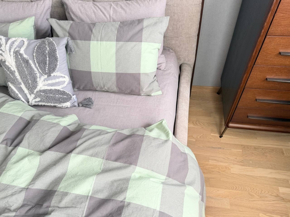 Постільна білизна Green Kilt+Rock Gray, Washed Cotton (Євро)