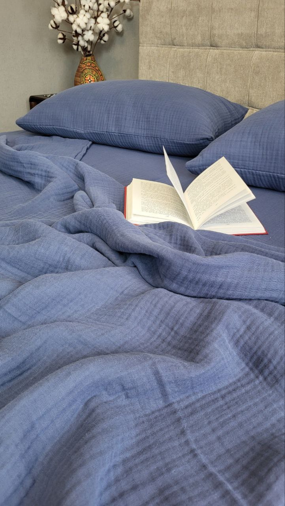 Наволочки NAVY BLUE MUSLIN 50×70 см (2 шт) — изображение 2