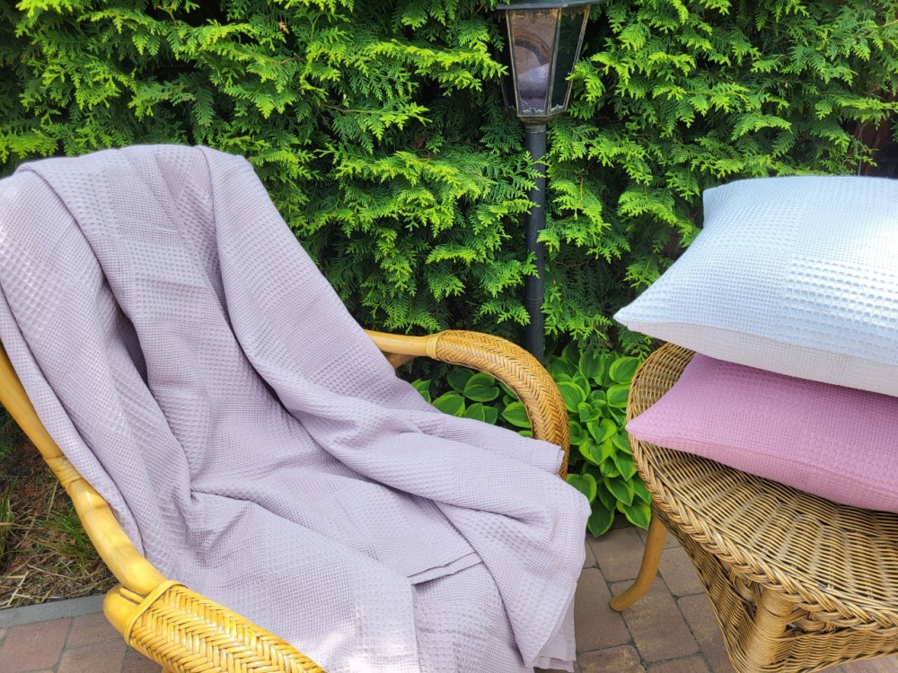 Піке Вафелька, Пудровий (Плед 240*220см)