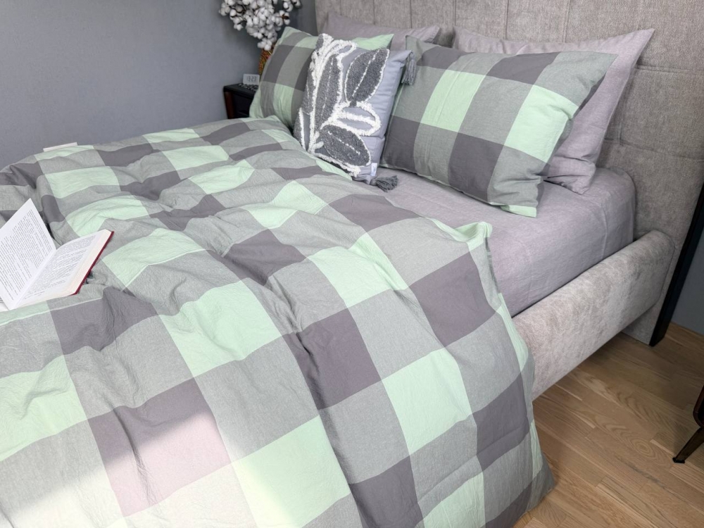 Постільна білизна Green Kilt+Rock Gray, Washed Cotton (Сімейний) - Зображення 2