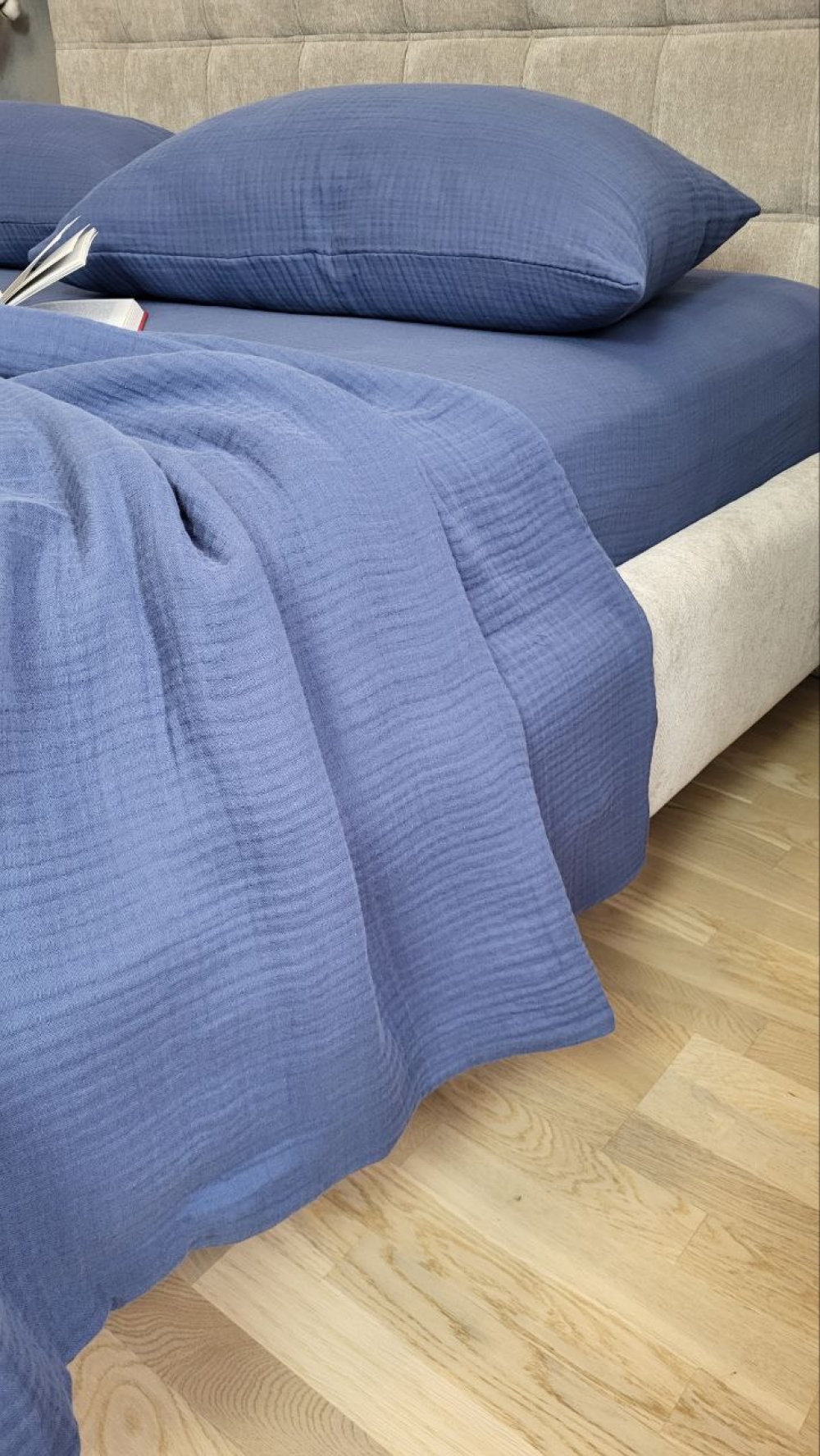 Плед-покрывало NAVY BLUE MUSLIN 200×220 см — изображение 4