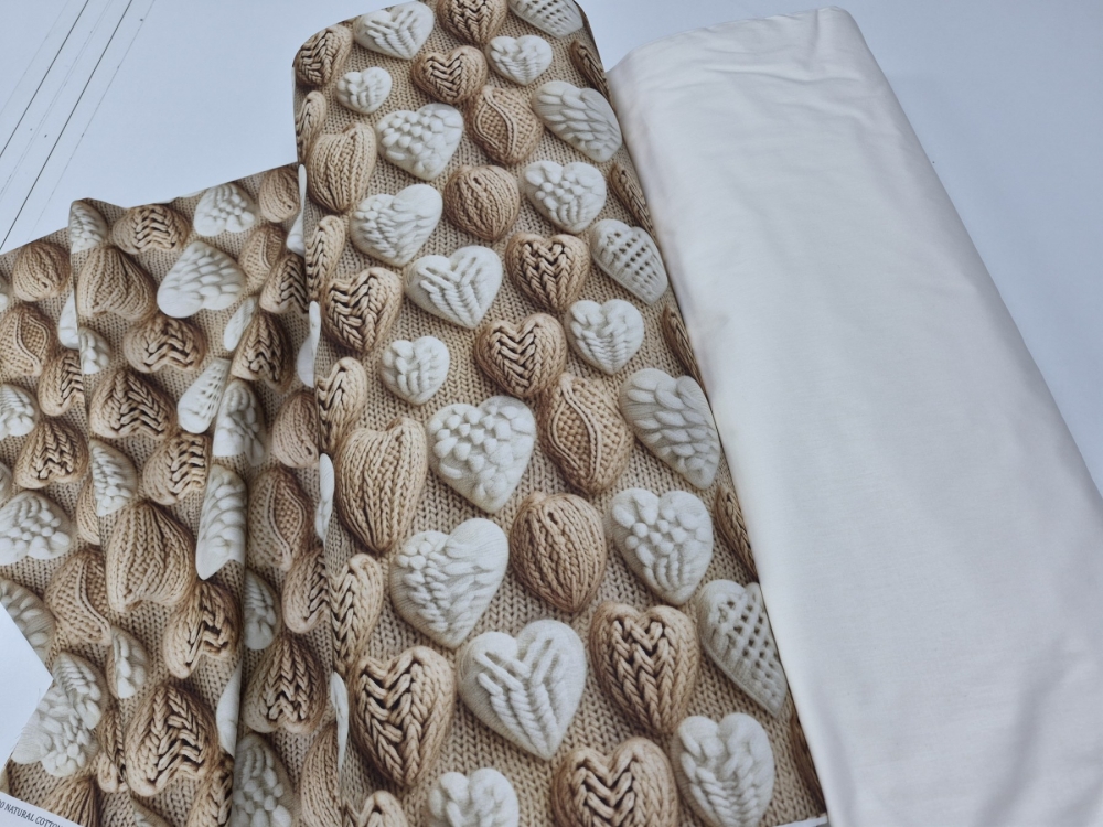 Плетені сердечка/молочн., cotton 5D (Сім. на рез.)