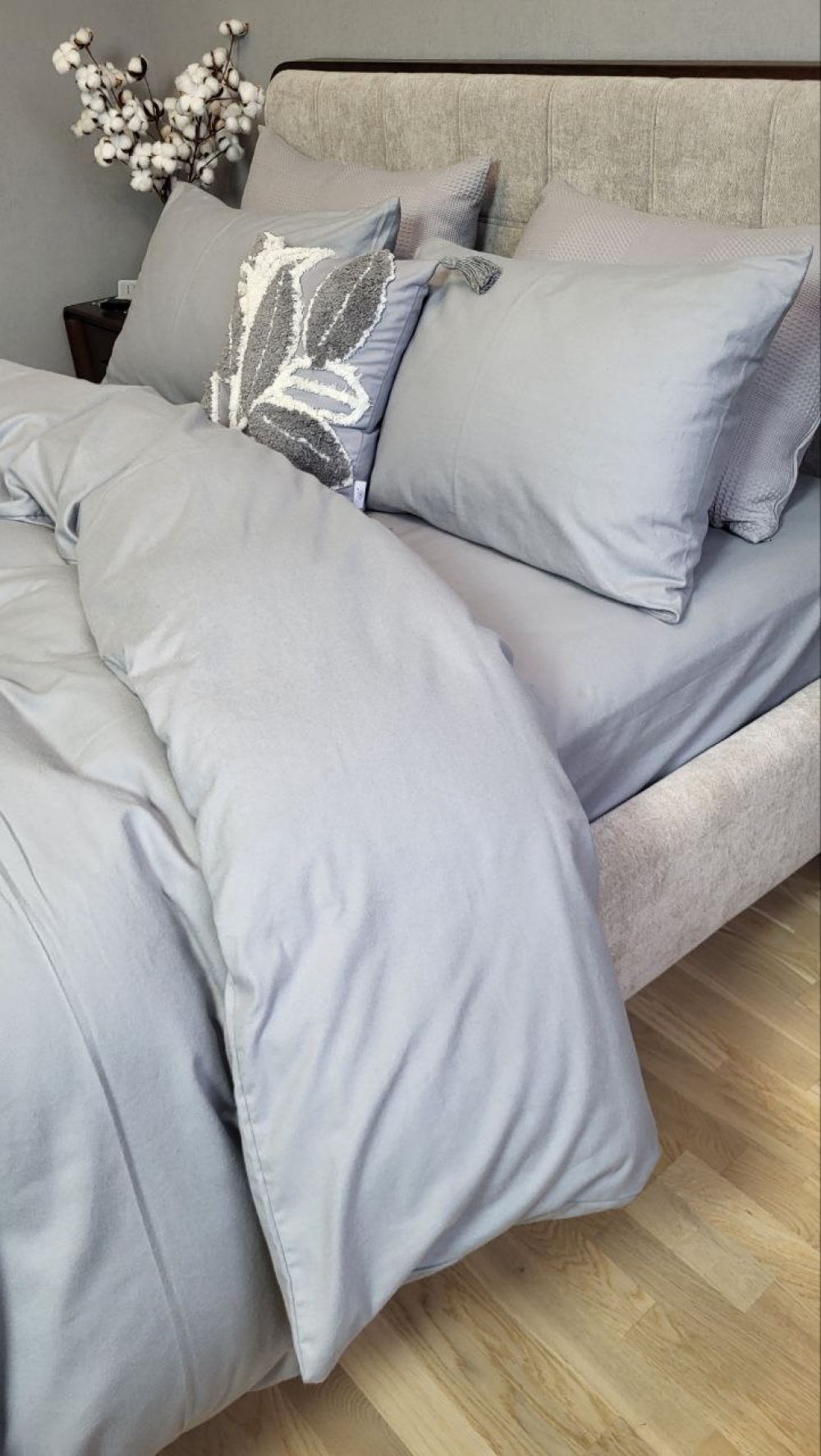 Постільна білизна Сизий дим N16338, Turkish flannel (Сімейний) - Зображення 3