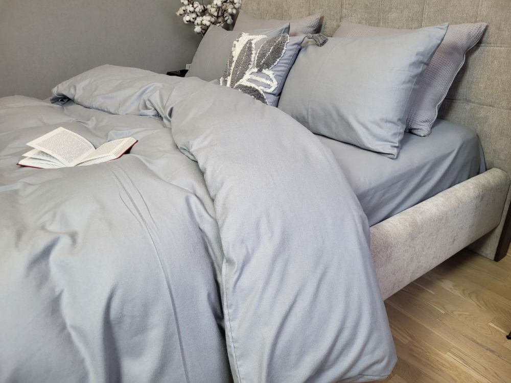 Постільна білизна Сизий дим N16338, Turkish flannel (Сімейний) - Зображення 6