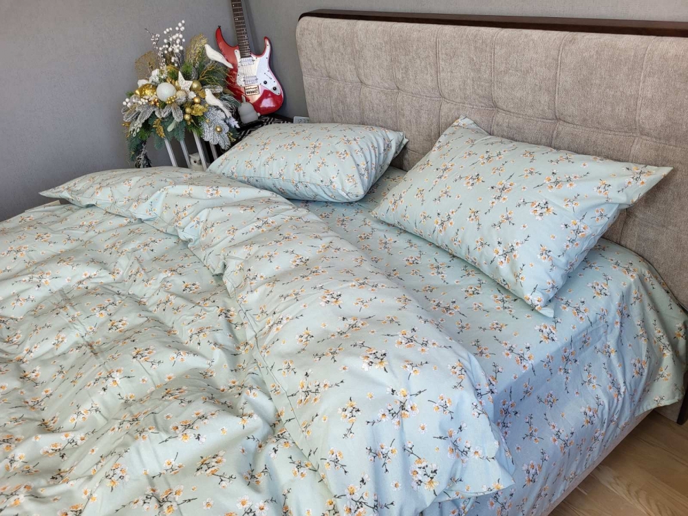 Постільна білизна Вікторія м’ята, Turkish flannel (Сімейний)