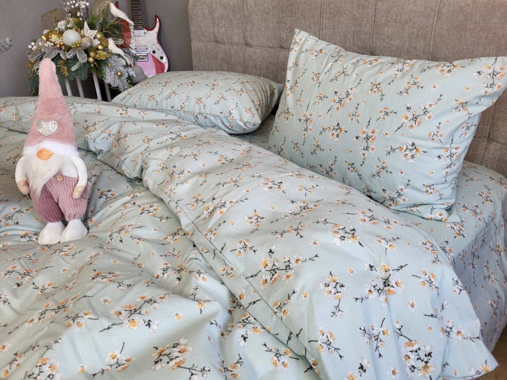 Постільна білизна Вікторія м’ята, Turkish flannel (Євро) - Зображення 6