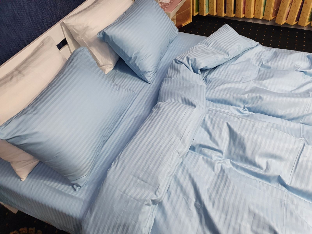 Постільна білизна Stripe LUX LIGHT BLUE 1/1см (Двоспальний)